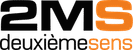 A minimalist professional company logo for 2M Sens in black and orange. The design is sleek and modern, suitable for a tech and consulting firm.